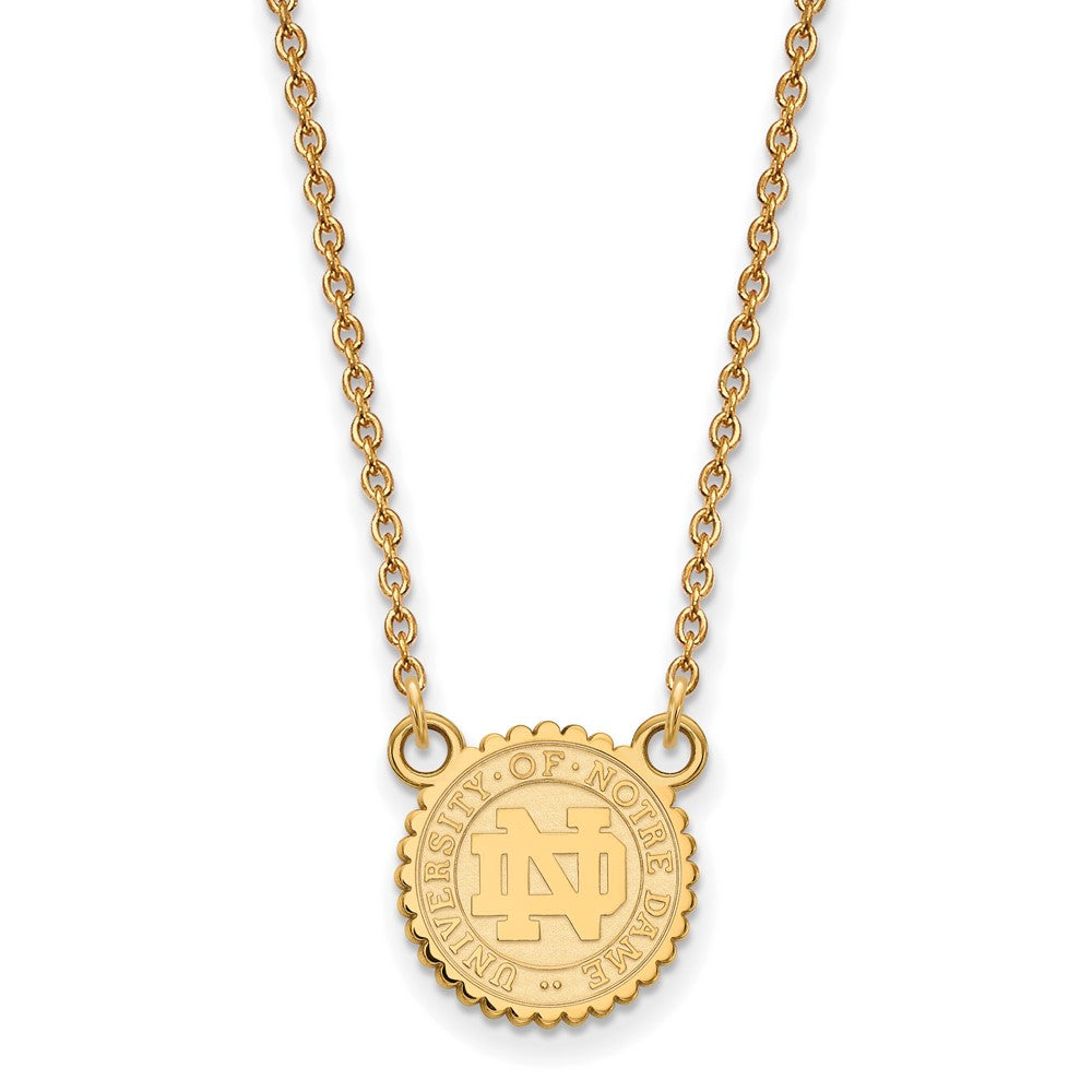 Sterling Silver Gold-plated U. of Notre Dame Pendant Necklace