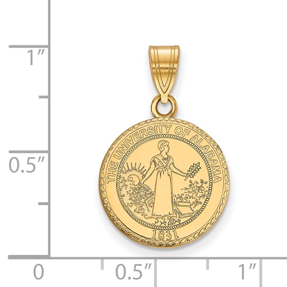 Sterling Silver Gold-plated U. of Alabama Medium Crest Pendant