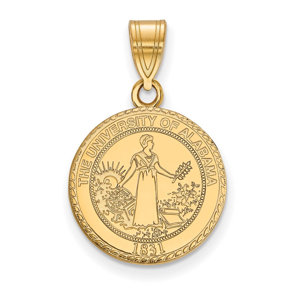 14K Gold University of Alabama Medium Crest Pendant