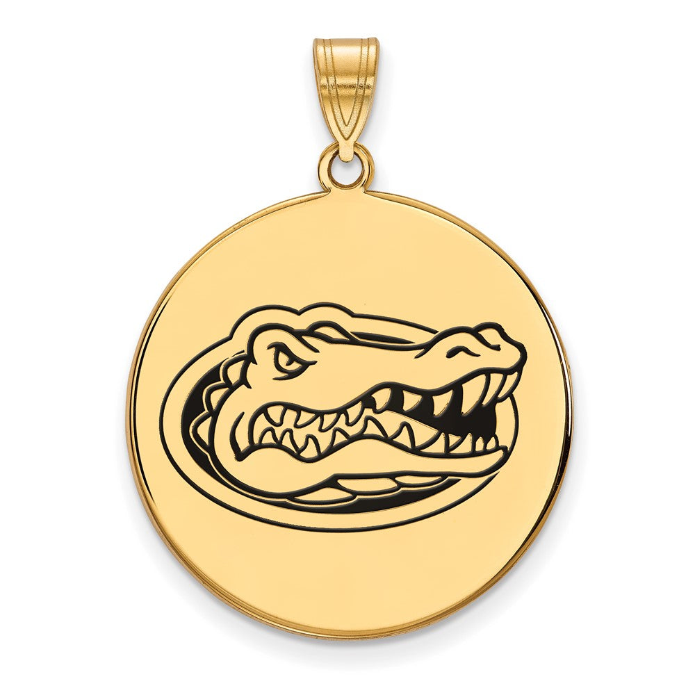 Sterling Silver Gold-plated Univ. of Florida XL Enamel Disc Pendant