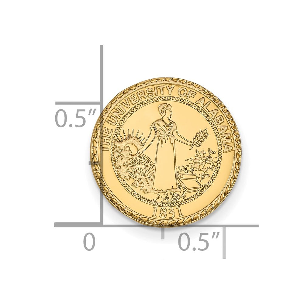 Sterling Silver Gold-plated University of Alabama Crest Lapel Pin