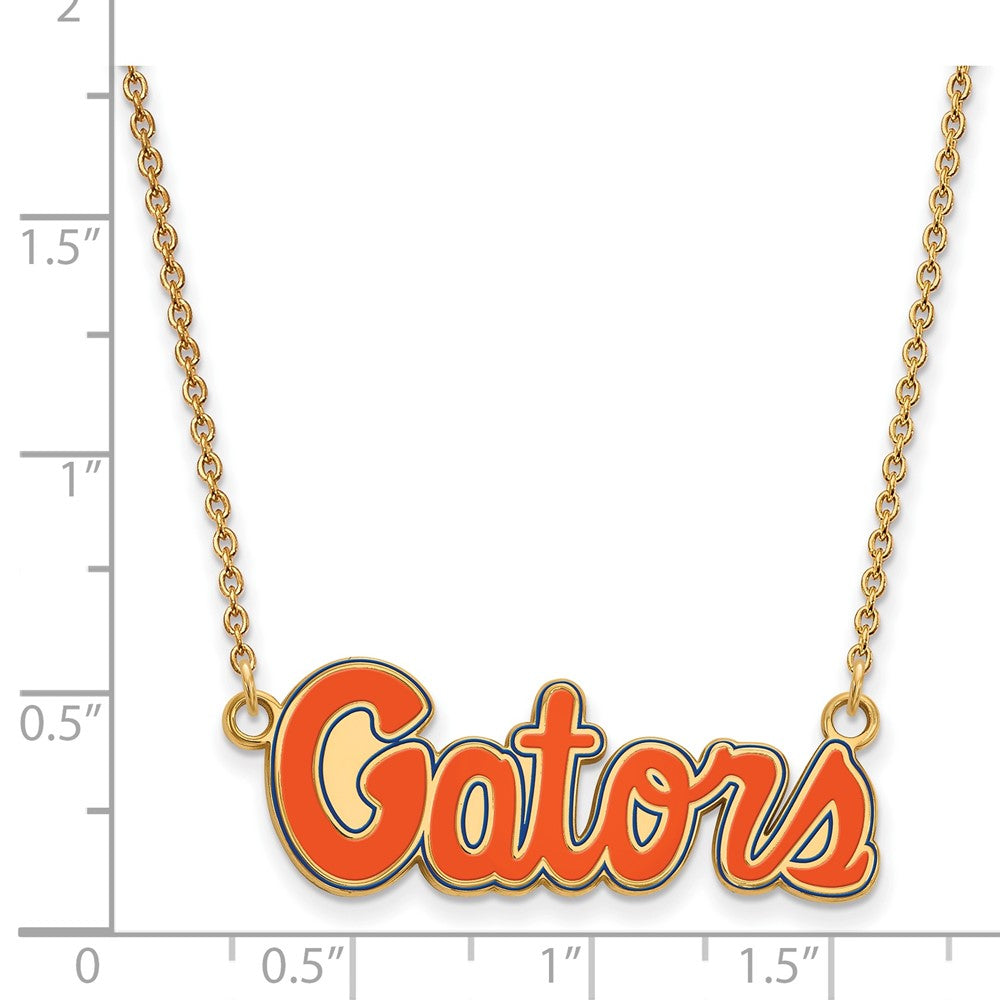 Sterling Silver Gold-plated U. of Florida Small Enamel Pendant Necklace