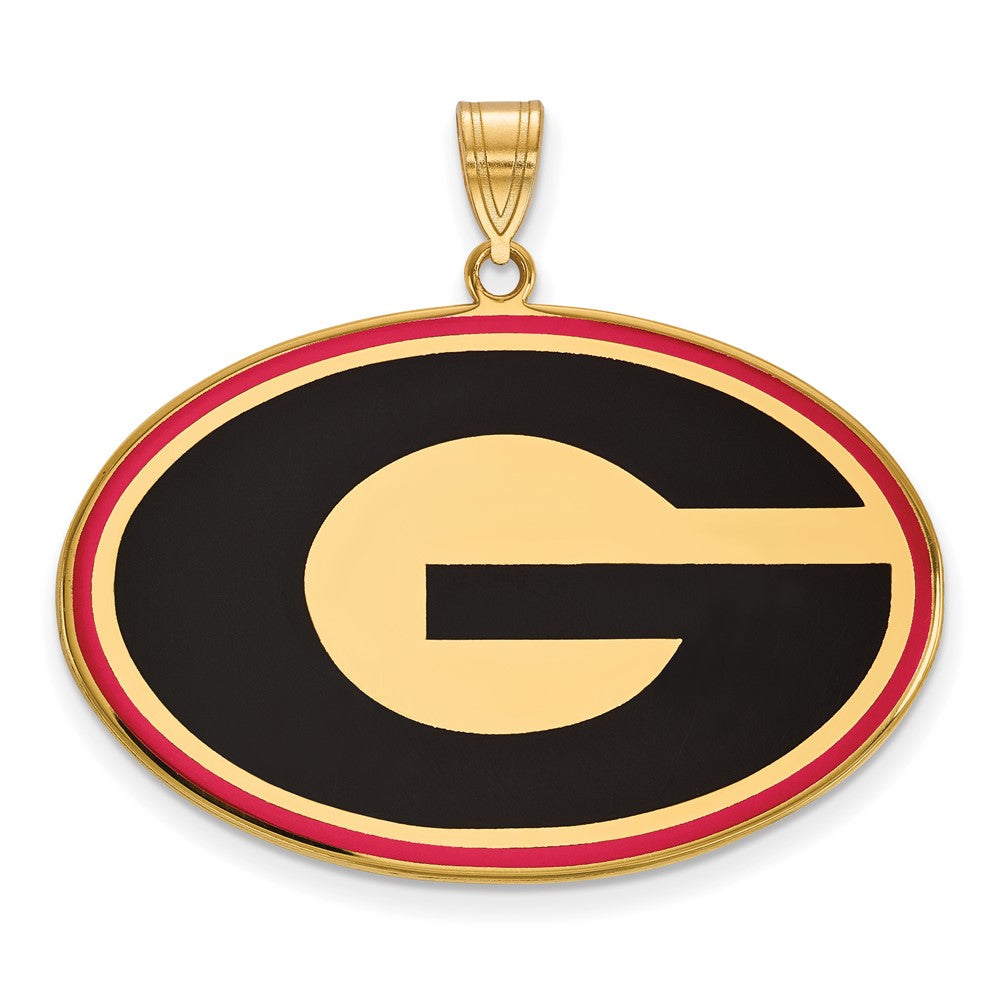Sterling Silver Gold-plated University of Georgia XL Enamel Pendant