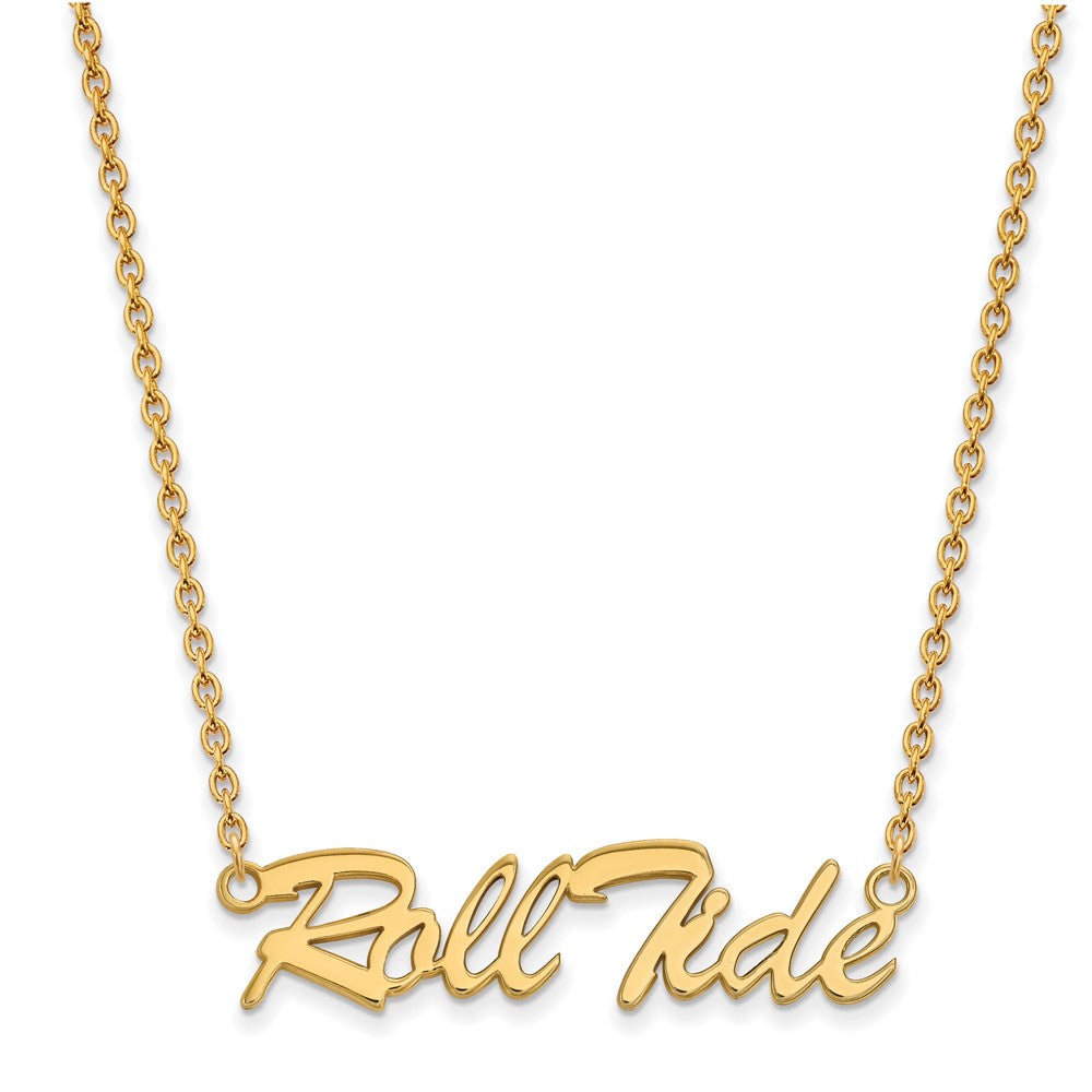 Sterling Silver Gold-plated U. of Alabama Roll Tide Pendant Necklace