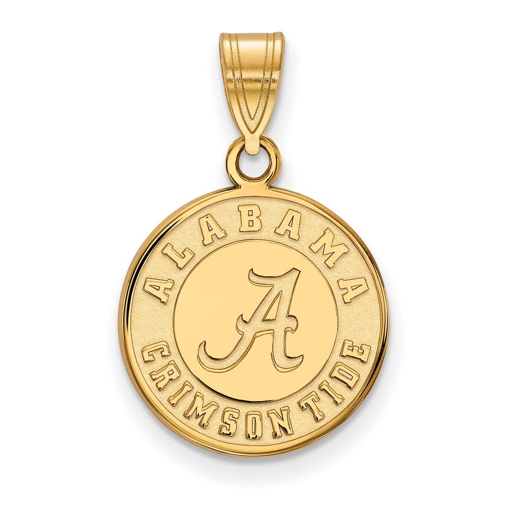 Sterling Silver Gold-plated U. of Alabama Medium Disc Pendant