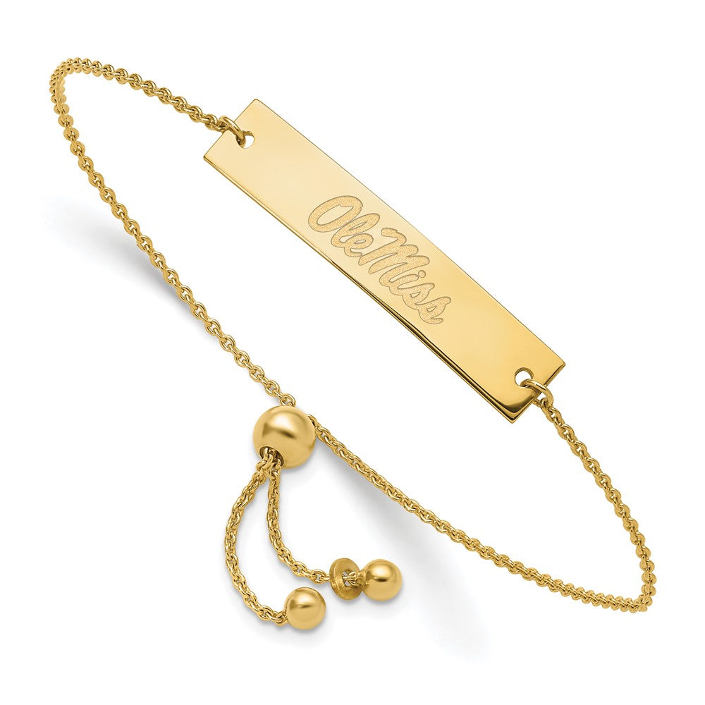 Sterling Silver Gold-plated U. of Mississippi Adjustable Bracelet