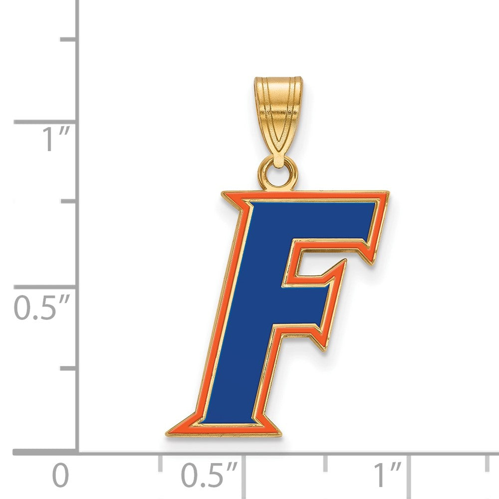 Sterling Silver Gold-plated Univ. of Florida Large Enamel Pendant
