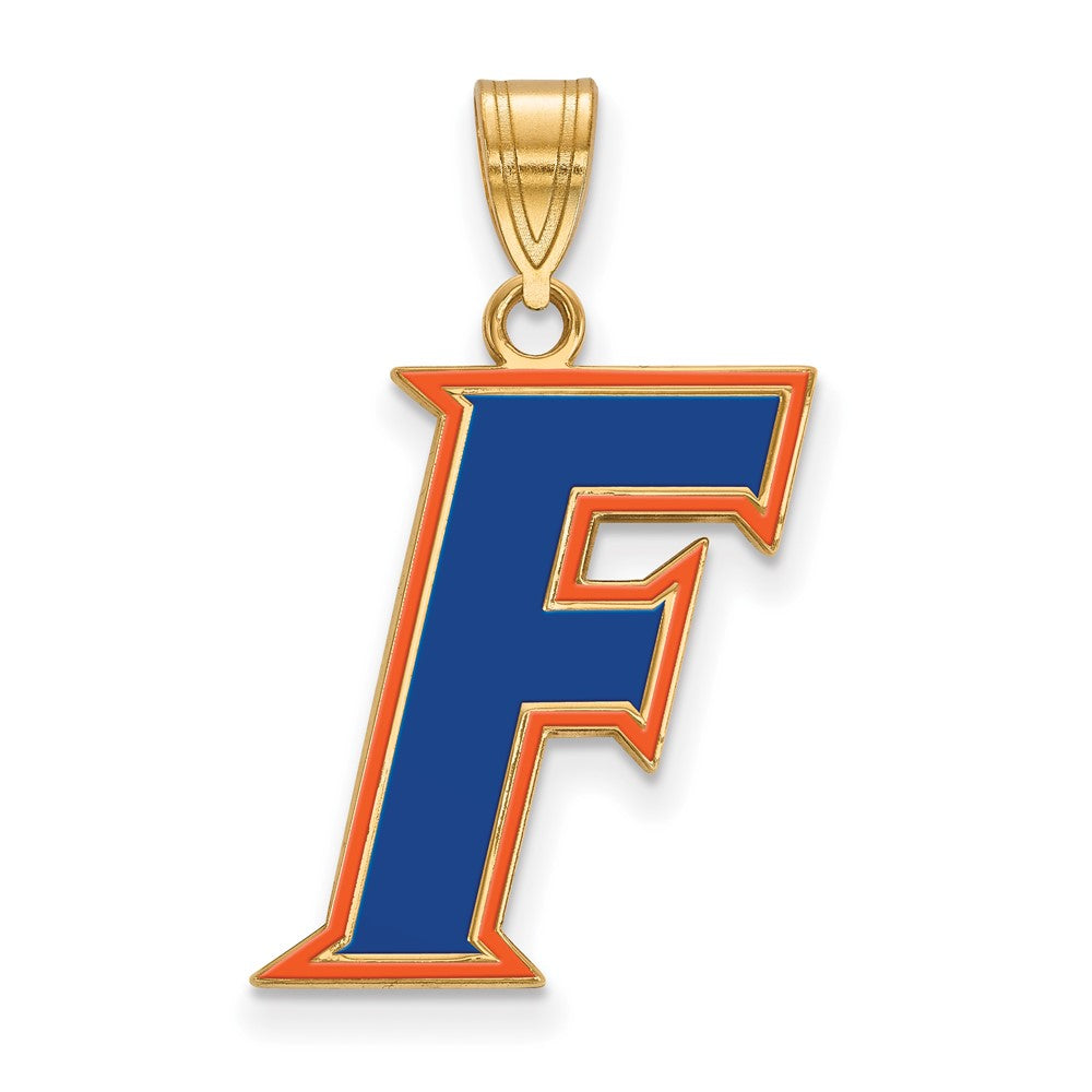 Sterling Silver Gold-plated Univ. of Florida Large Enamel Pendant