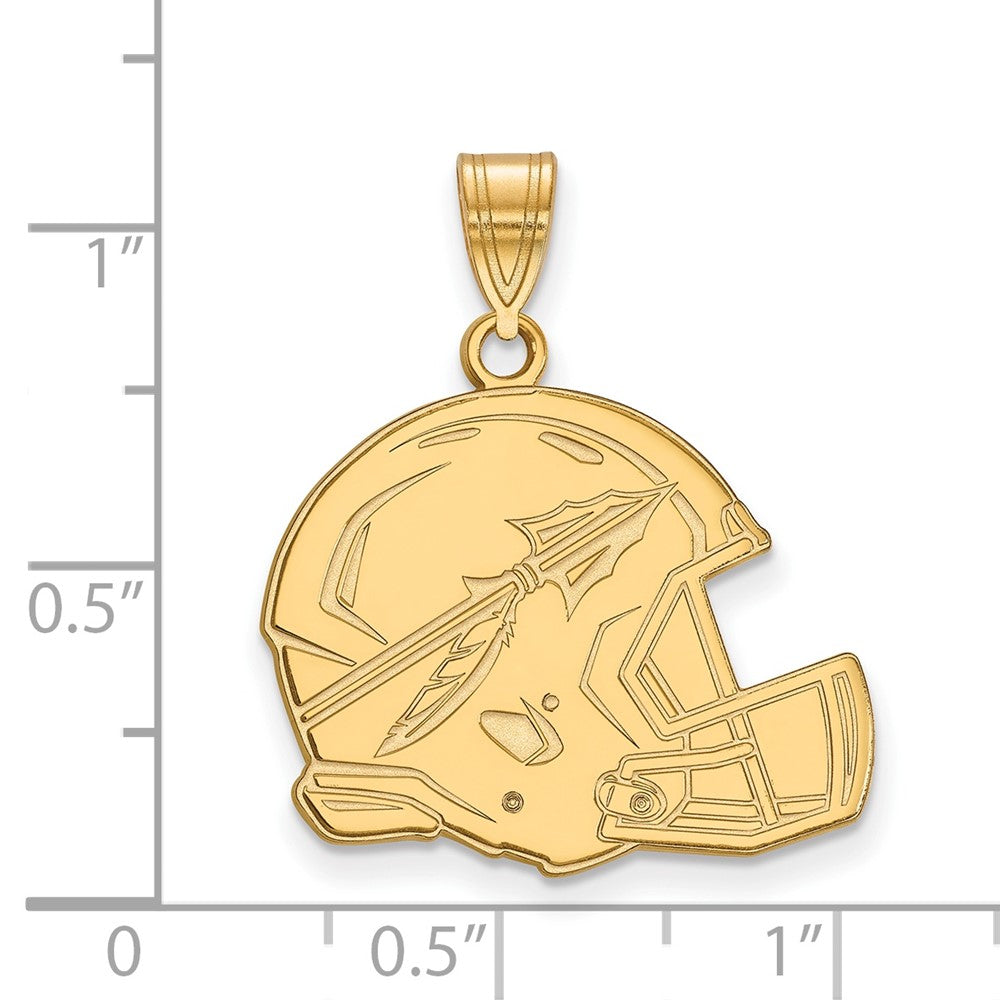 Sterling Silver Gold-plated Florida State U. Large Helmet Pendant