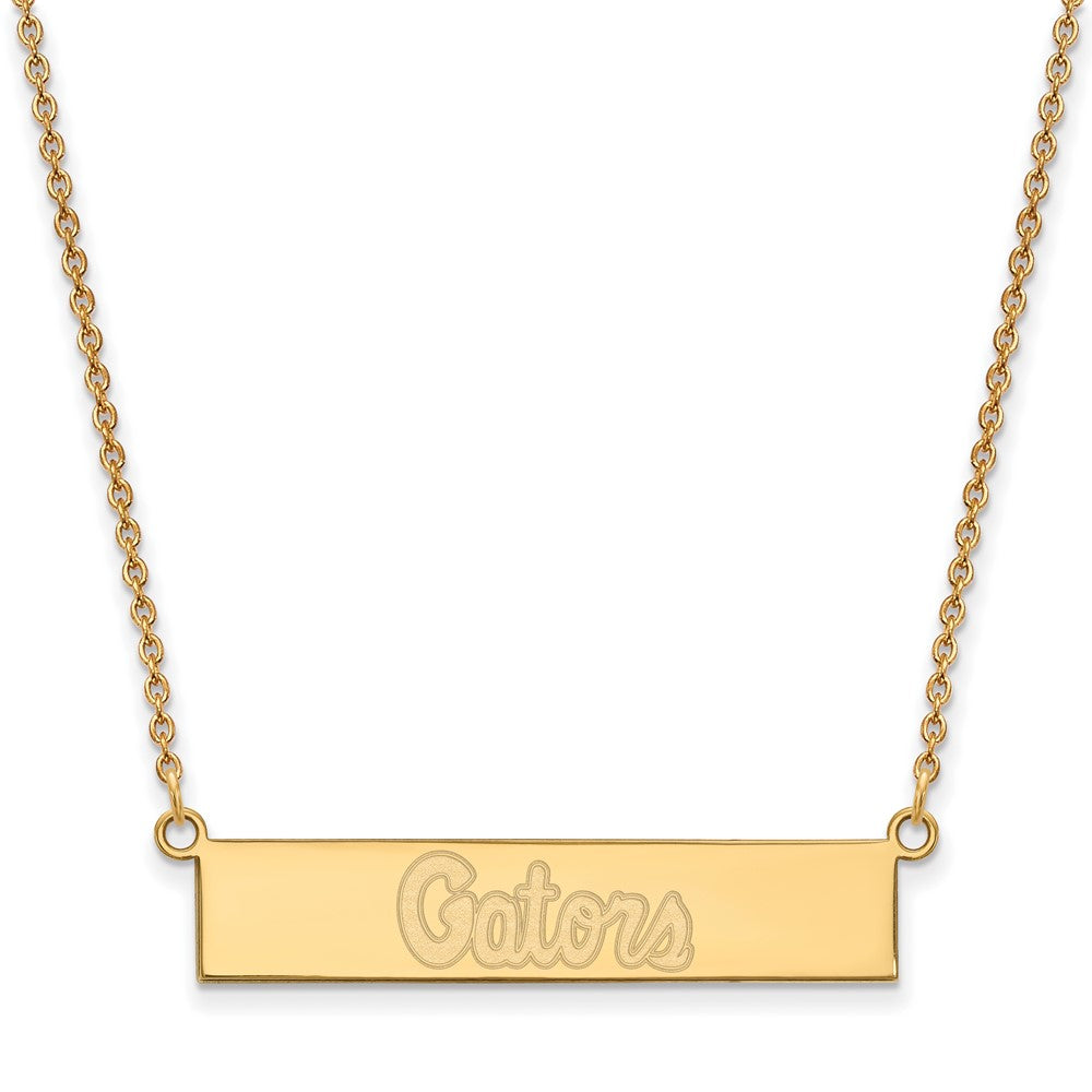 Sterling Silver Gold-plated University of Florida Small Bar Necklace