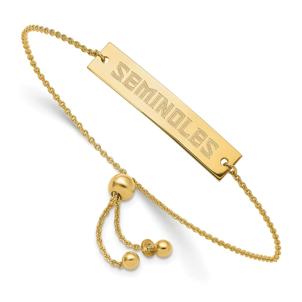 Sterling Silver Gold-plated Florida State U. Bar Adjustable Bracelet