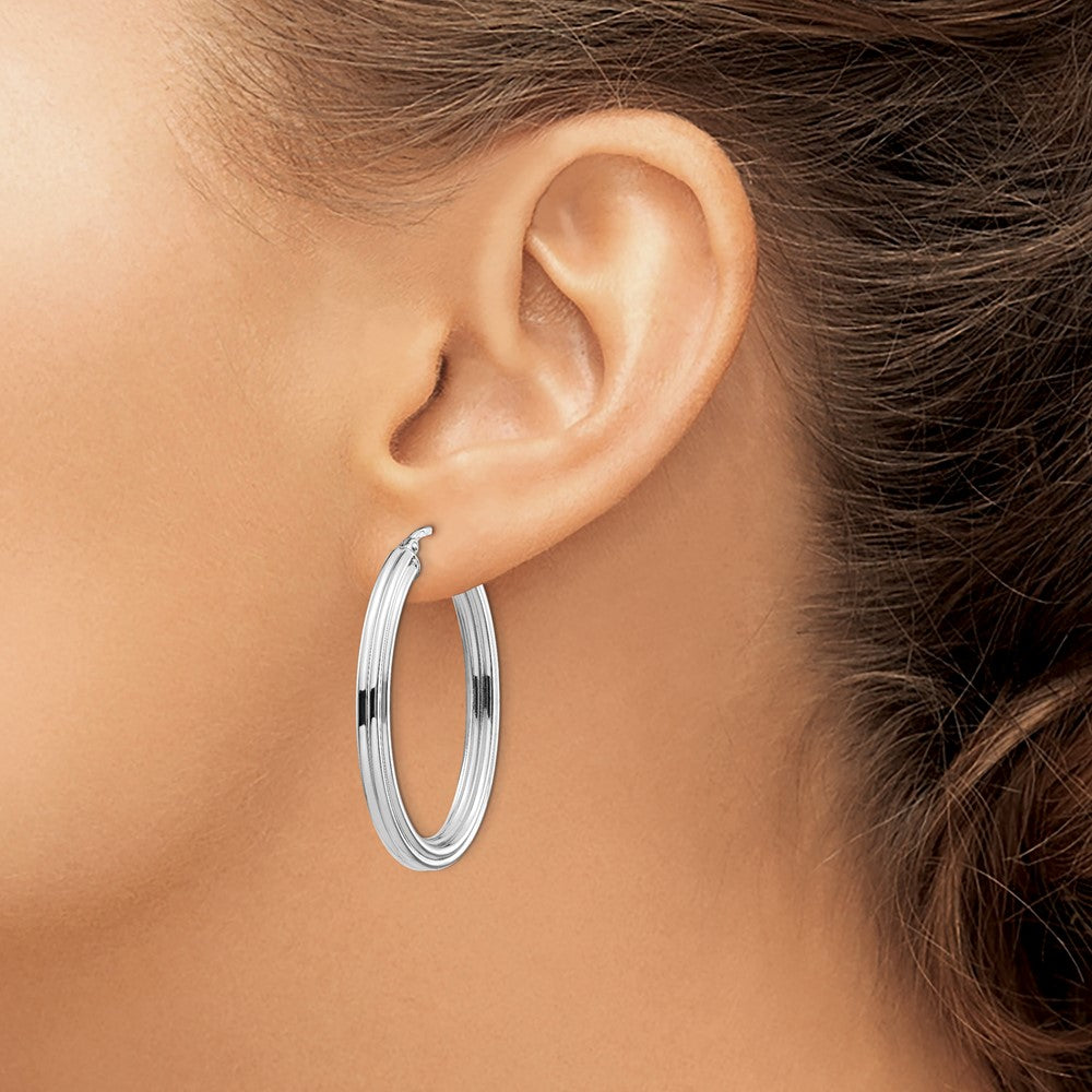 14K Two-tone Polished Post Dangle Earrings