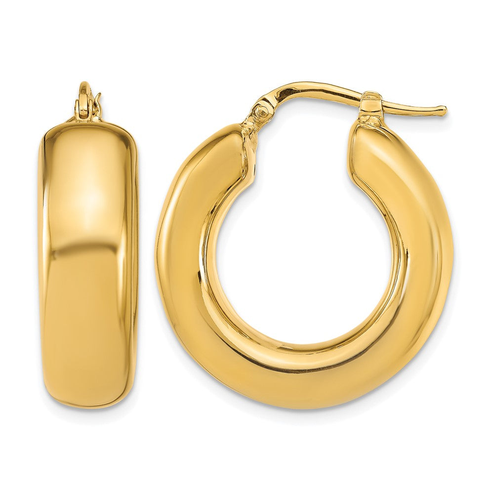 14K Polished Hoop Earrings