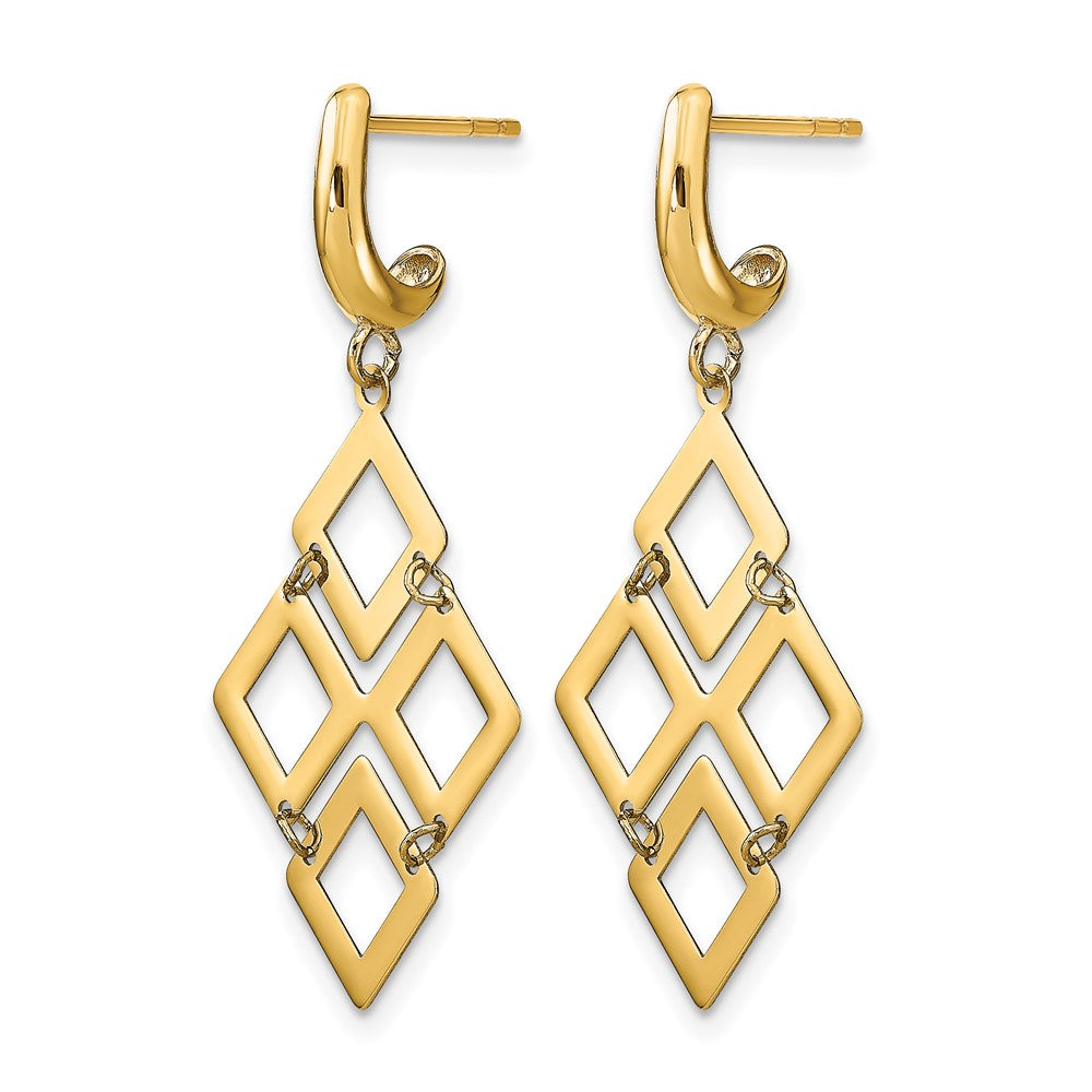 14K Polished Post Dangle Earrings