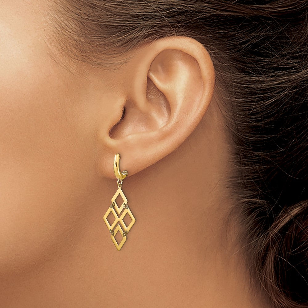 14K Polished Post Dangle Earrings