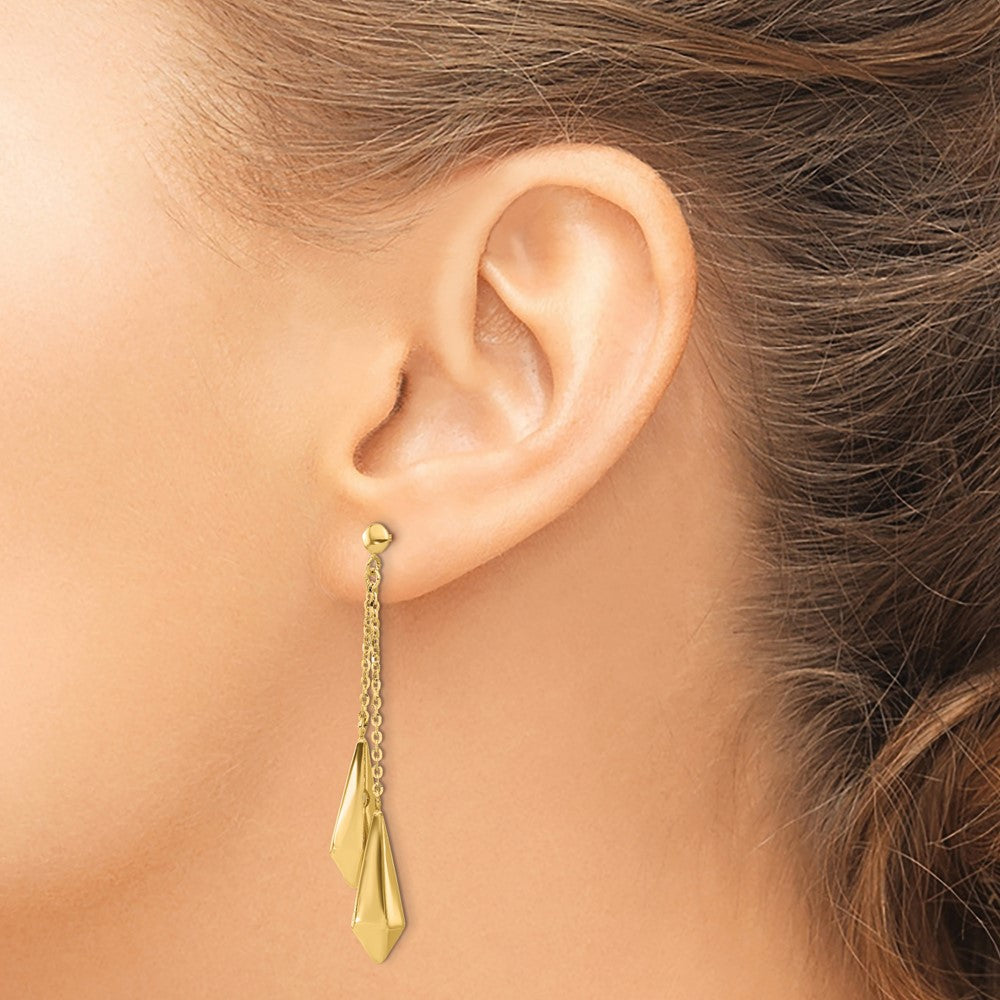 14K Polished Post Dangle Earrings