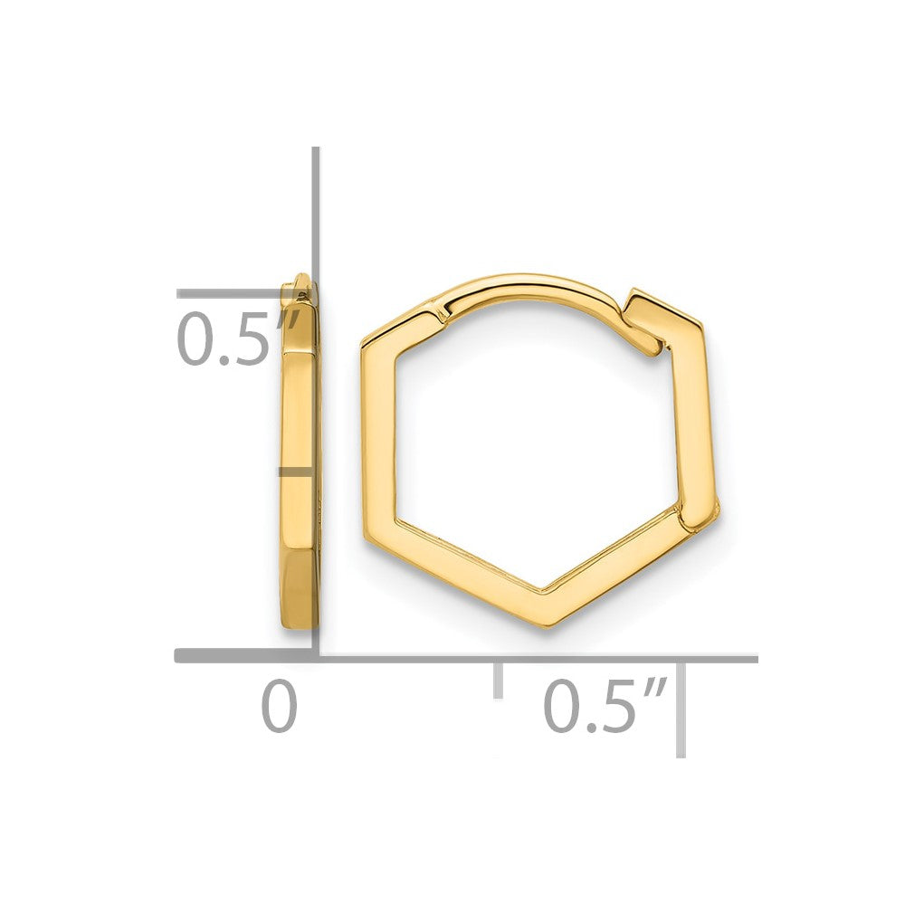 14K Polished Geometric Hoop Earrings