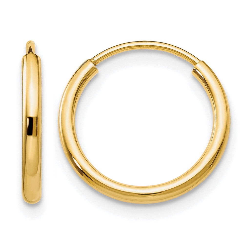 14K 1.50mm Polished Round Endless Hoop Earrings