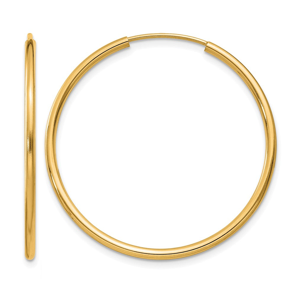 14K 1.50mm Polished Round Endless Hoop Earrings