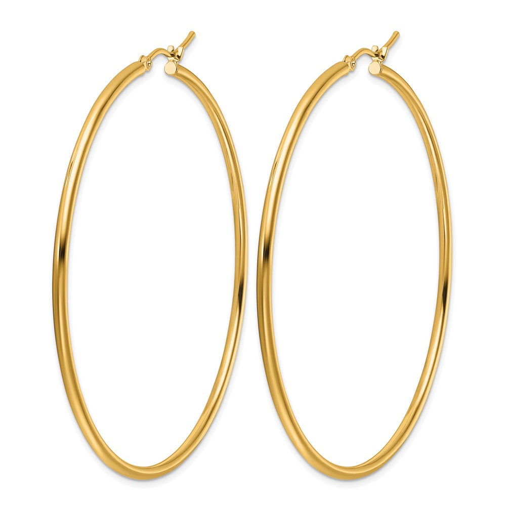 14K Polished 2x60mm Polished Hoop Earrings