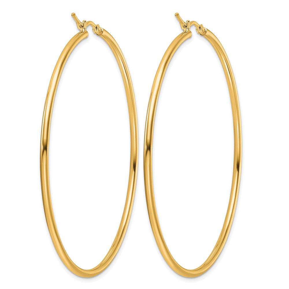 14K Polished 2x60mm Polished Hoop Earrings