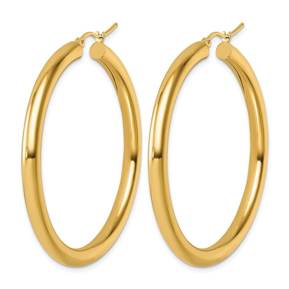 14K Polished 4mm Polished Hoop Earrings