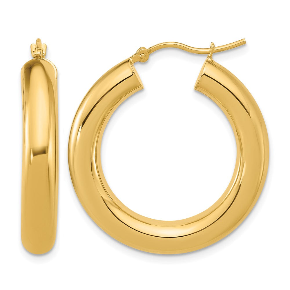 14K Polished 5mm Polished Hoop Earrings