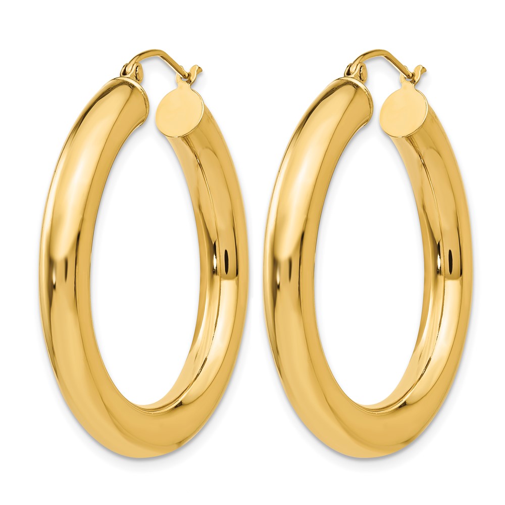 14K Polished 5mm Polished Hoop Earrings