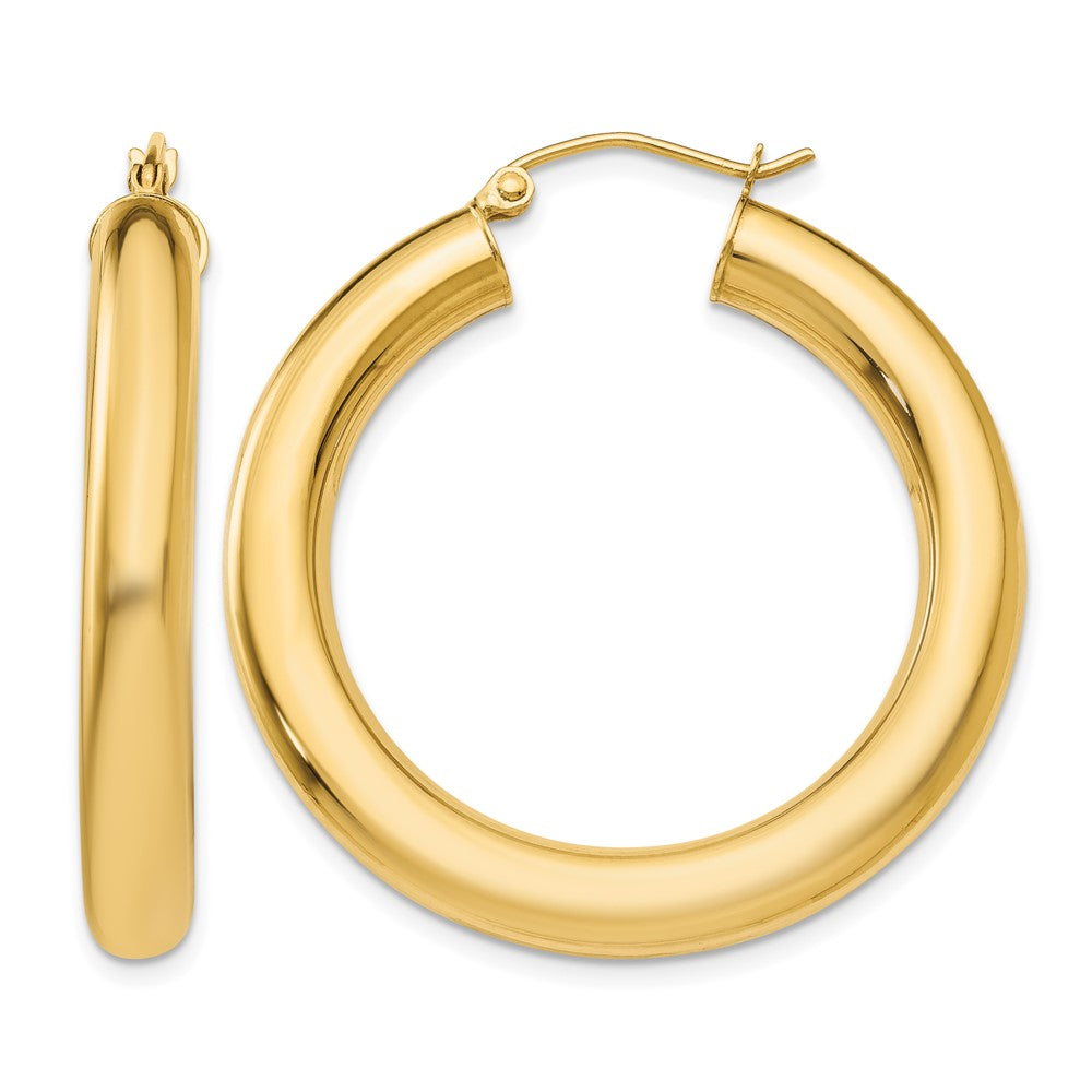 14K Polished 5mm Polished Hoop Earrings