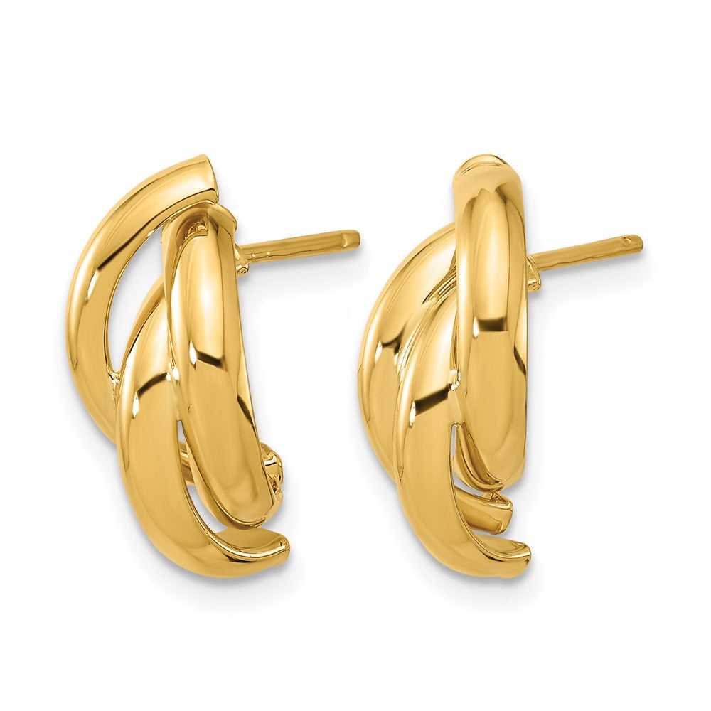 14K Polished Twisted Post Earrings