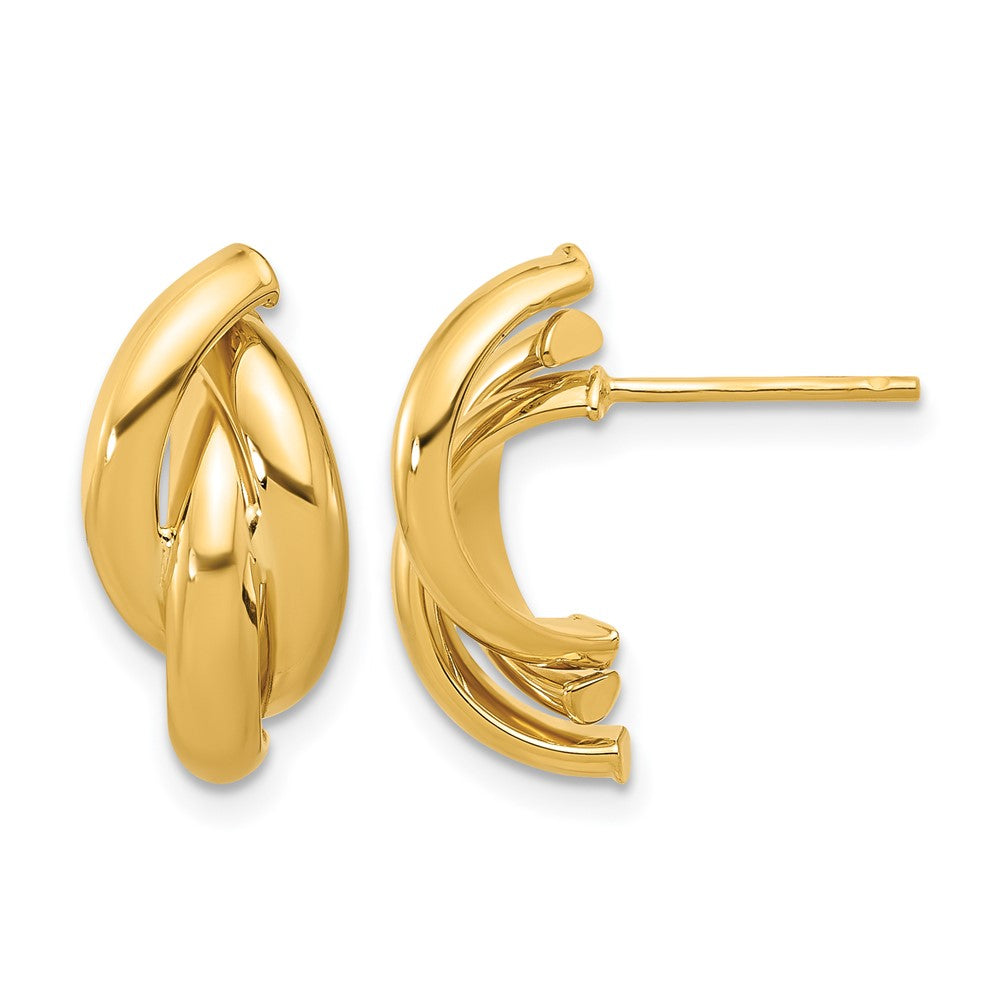 14K Polished Twisted Post Earrings