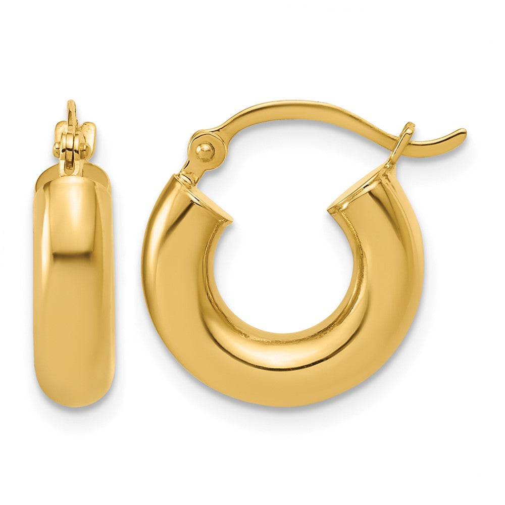 14K Polished 4mm x 15mm Lightweight Tube Earrings