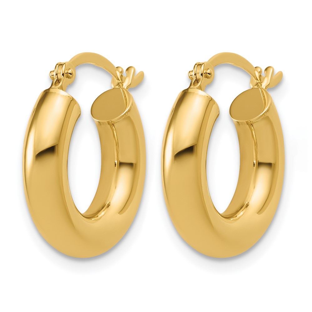 14K Polished 4mm x 17mm Lightweight Tube Earrings