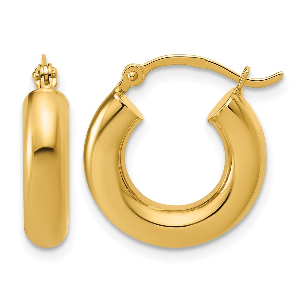 14K Polished 4mm x 17mm Lightweight Tube Earrings