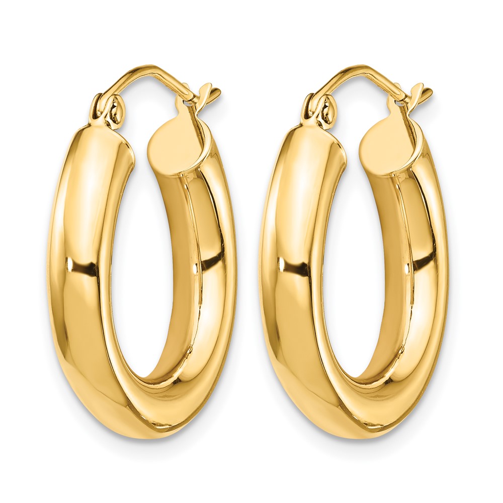 14K Polished 4mm x 20mm Lightweight Tube Earrings