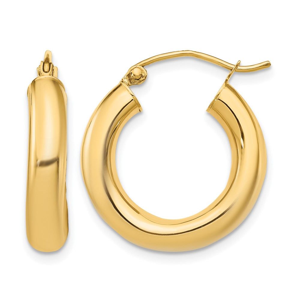 14K Polished 4mm x 20mm Lightweight Tube Earrings