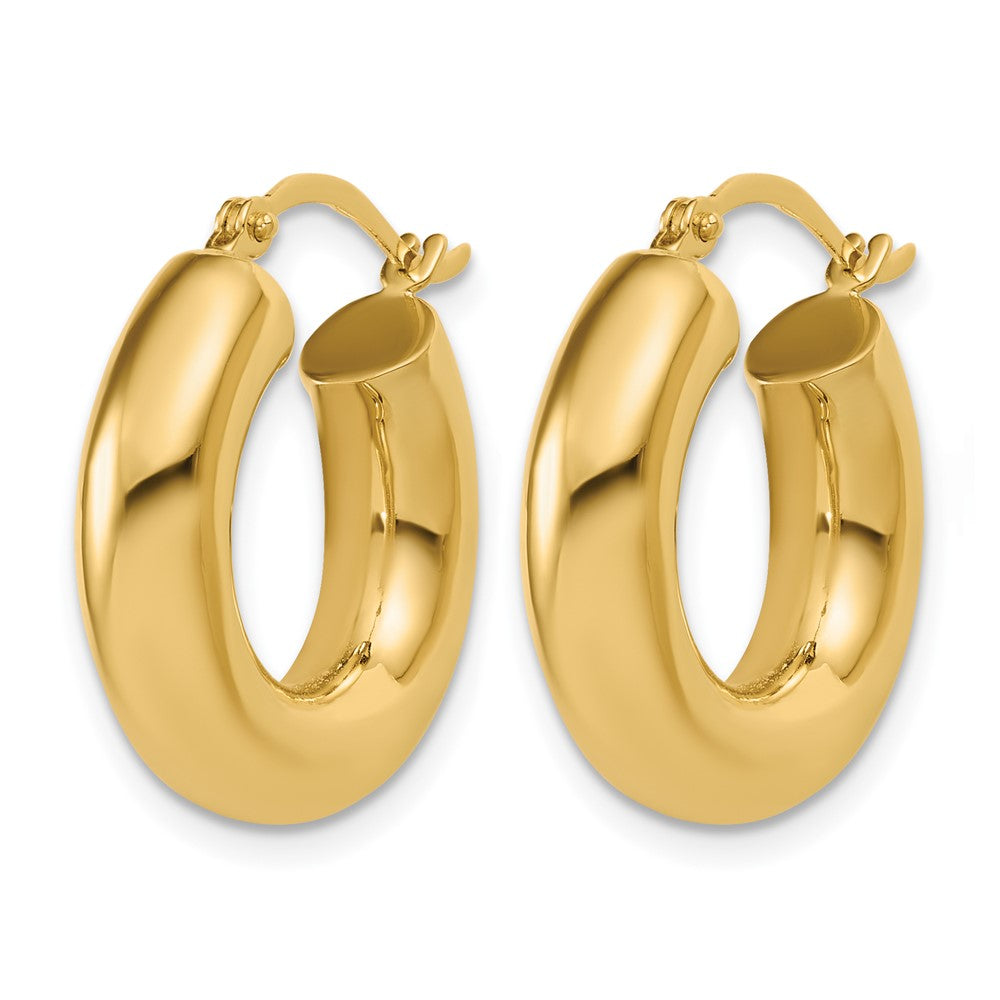 14K Polished 5mm x 20mm Lightweight Hoop Earrings