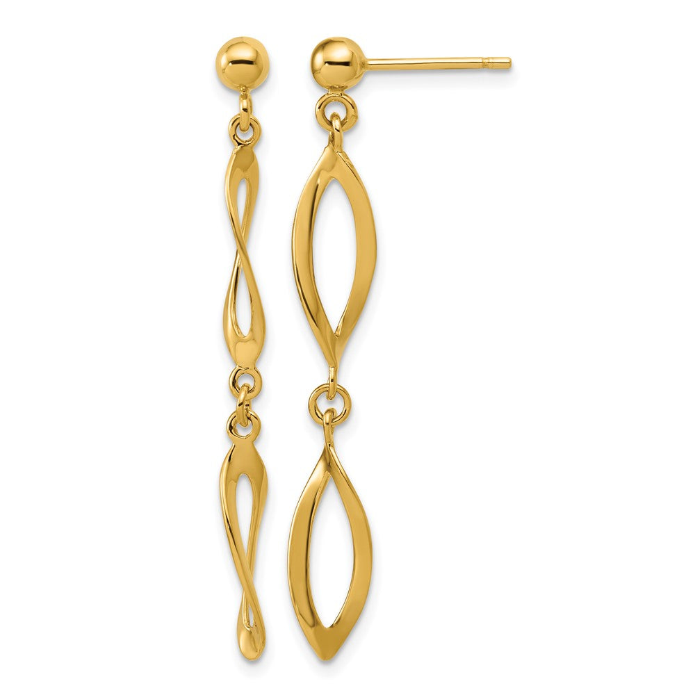 14K Polished Fancy Dangle Post Earrings