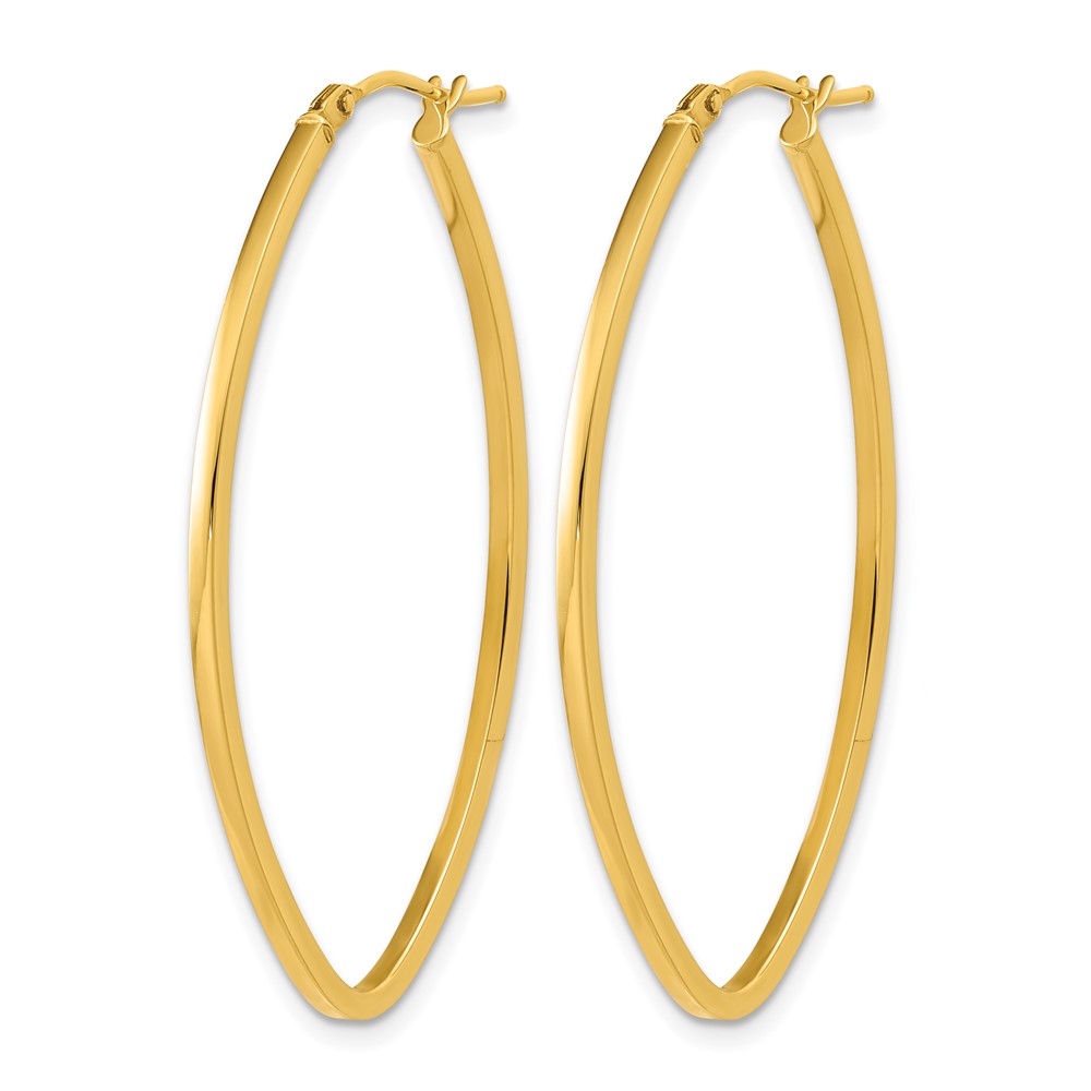 14K Polished Oval Hoop Earrings