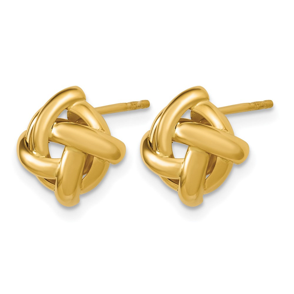 14K Polished Square Knot Post Earrings