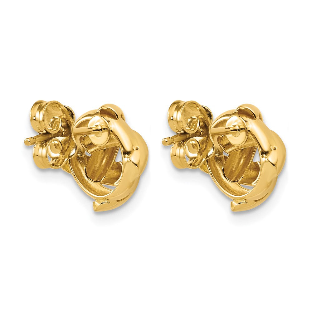 14K Polished Square Knot Post Earrings