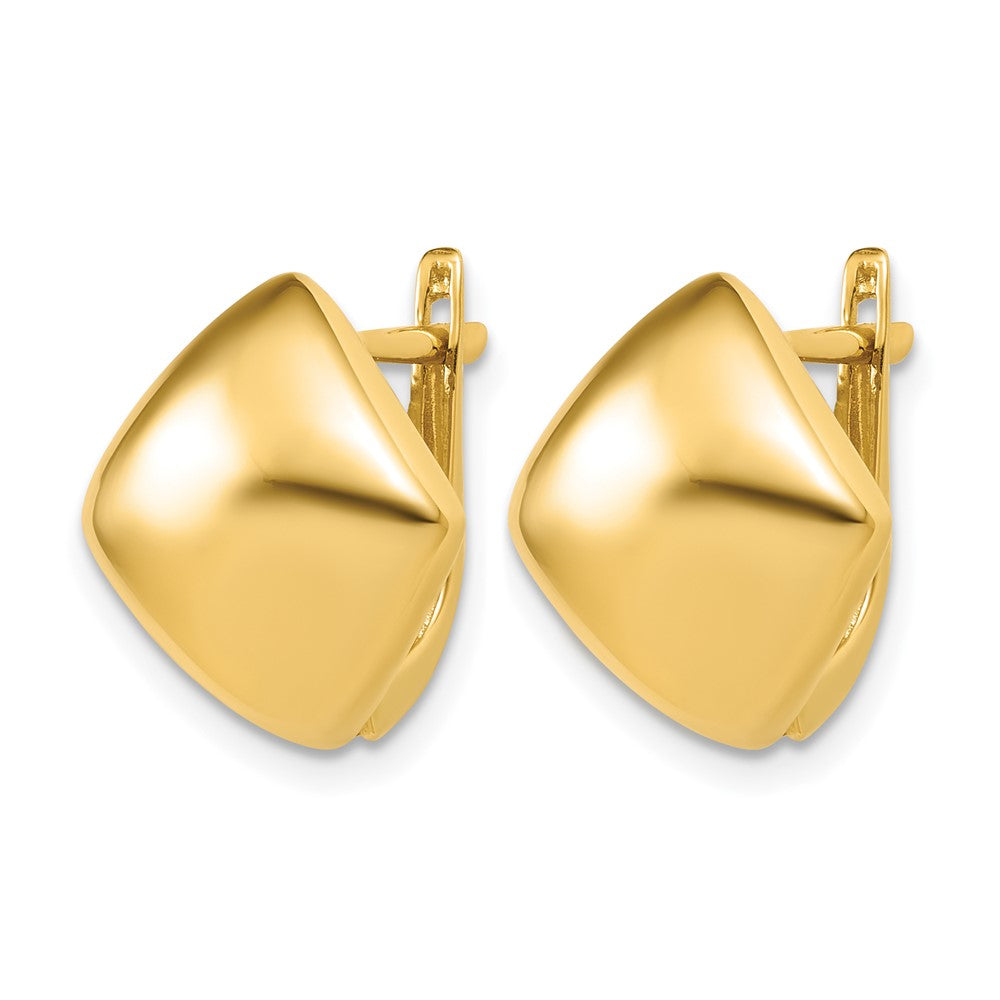 14K Polished Geometric Hinged Hoop Earrings