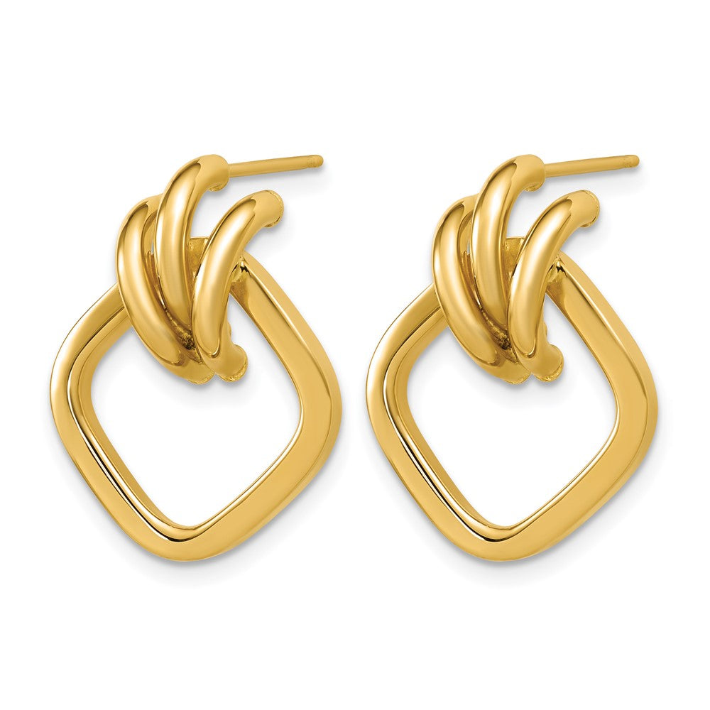 14K Polished Dangle Post Earrings