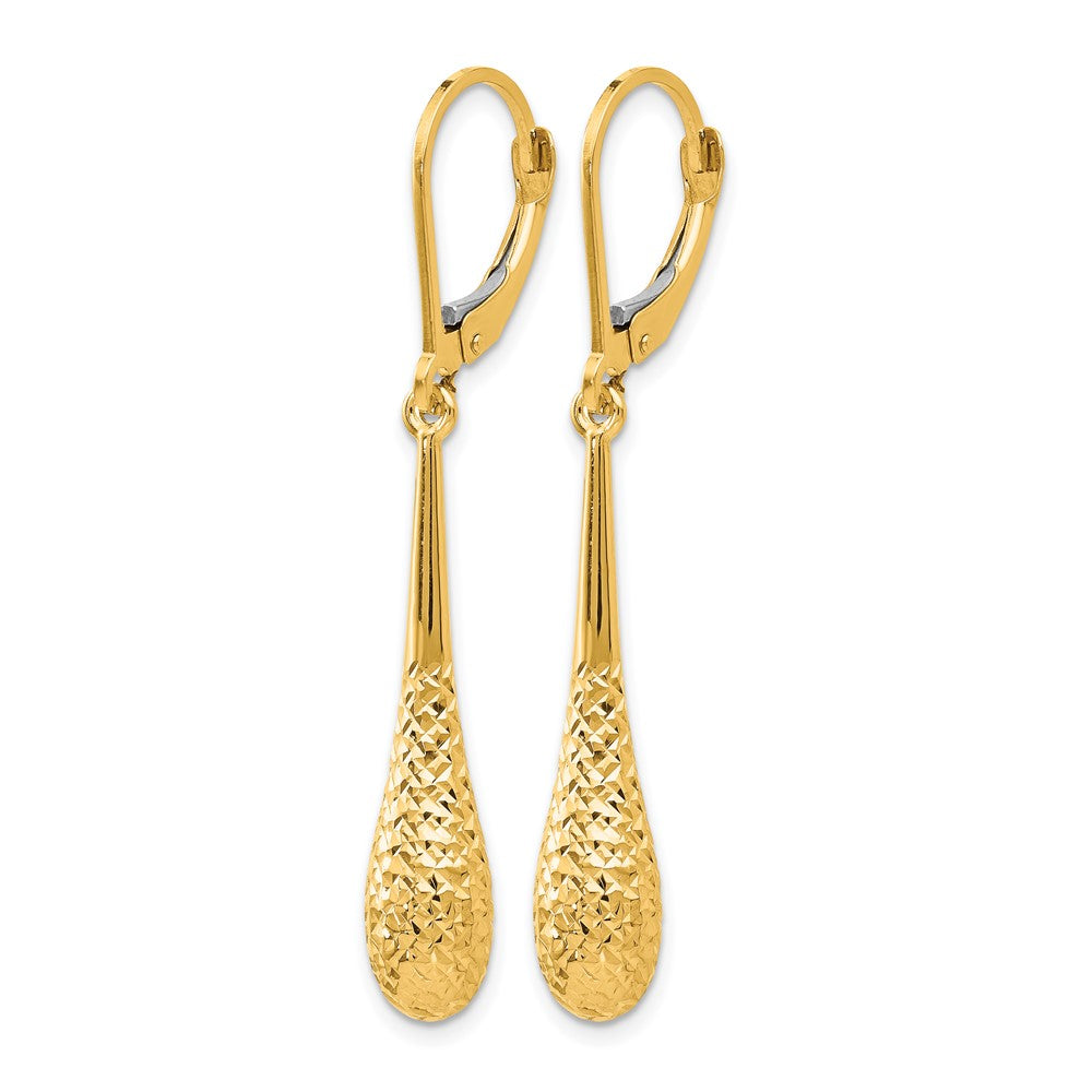 14K Diamond-cut Leverback Earrings