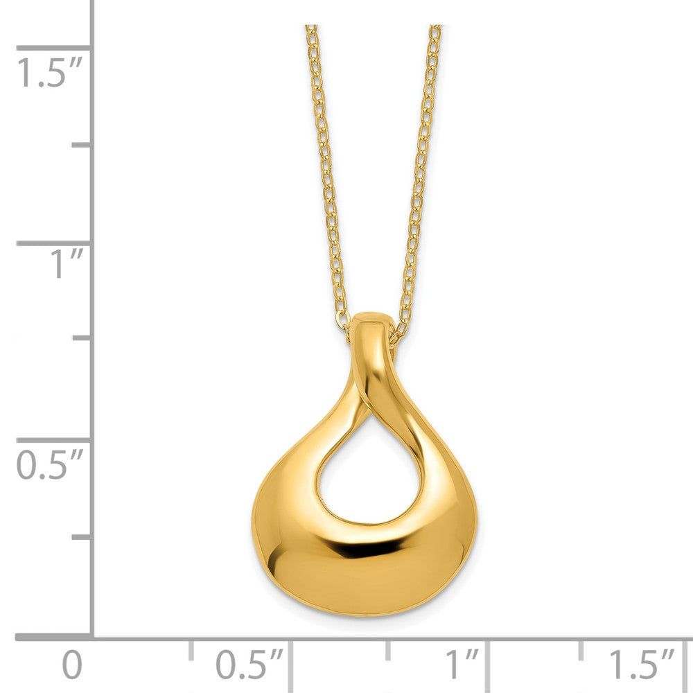 14K Polished Tear Drop Necklace