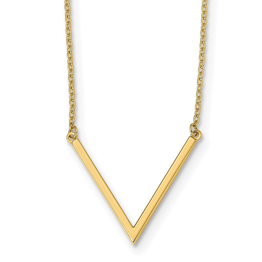 14K Polished with 1 in ext. Necklace