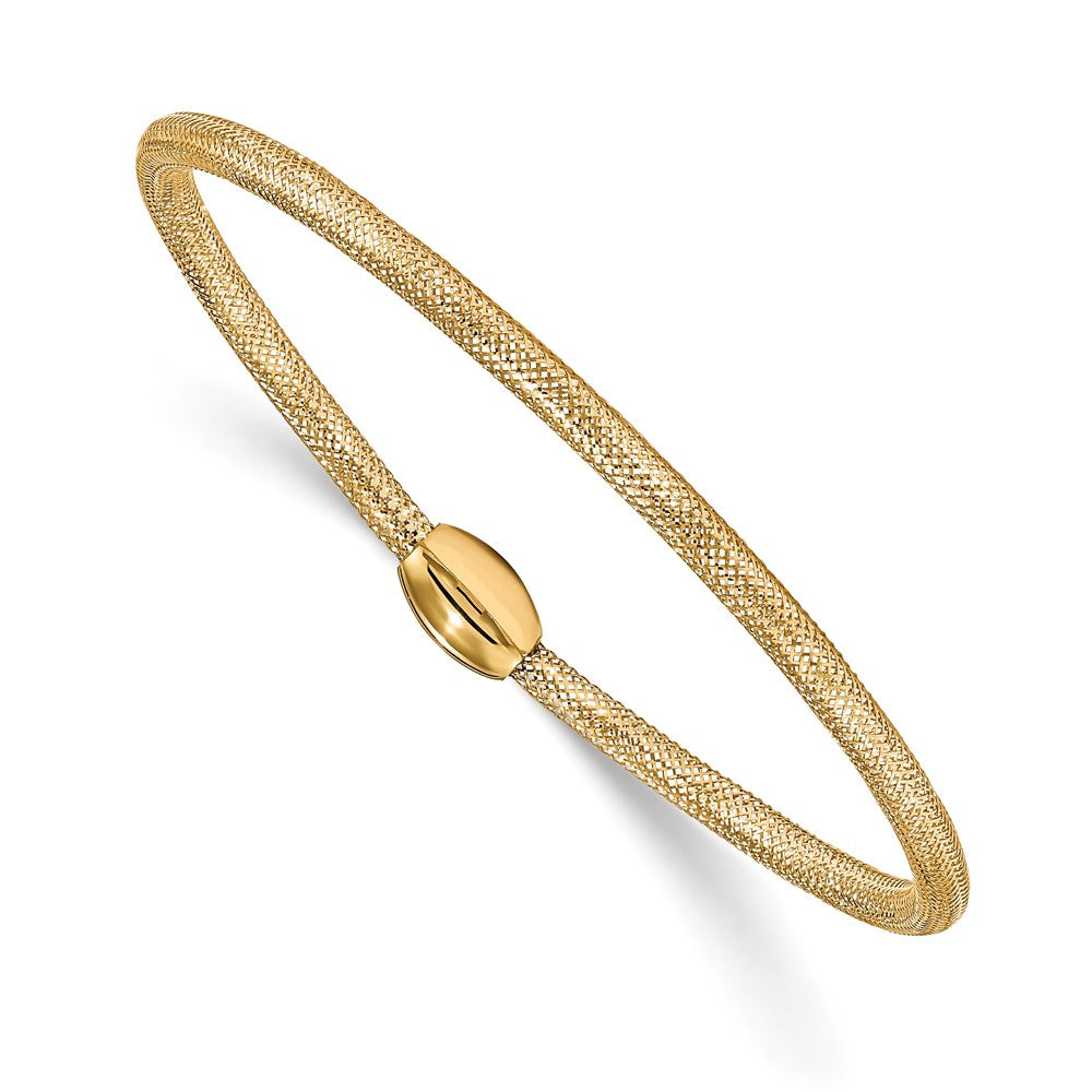 14K Polished Mesh Stretch Bracelet