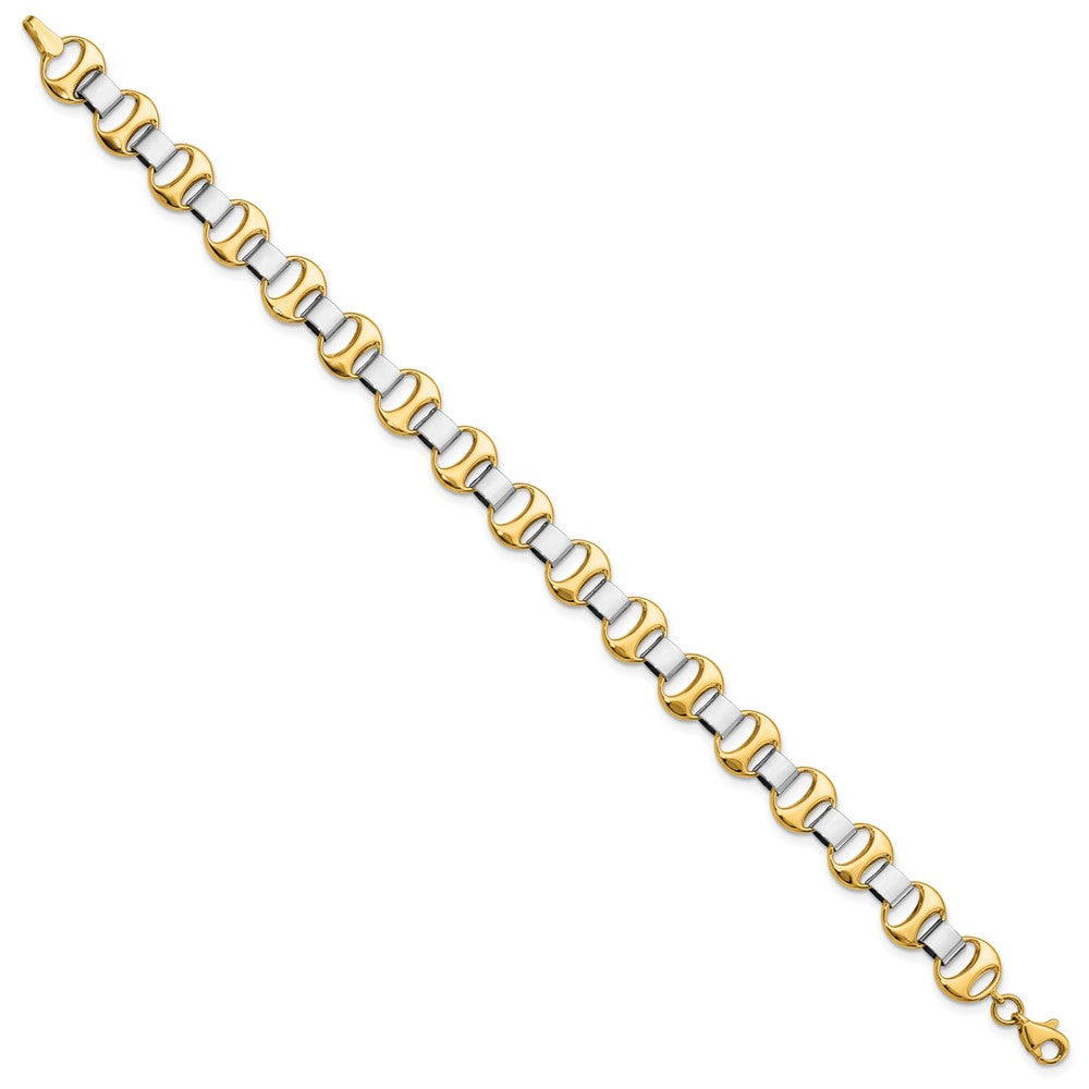 14K Two-tone Polished Fancy Link Bracelet