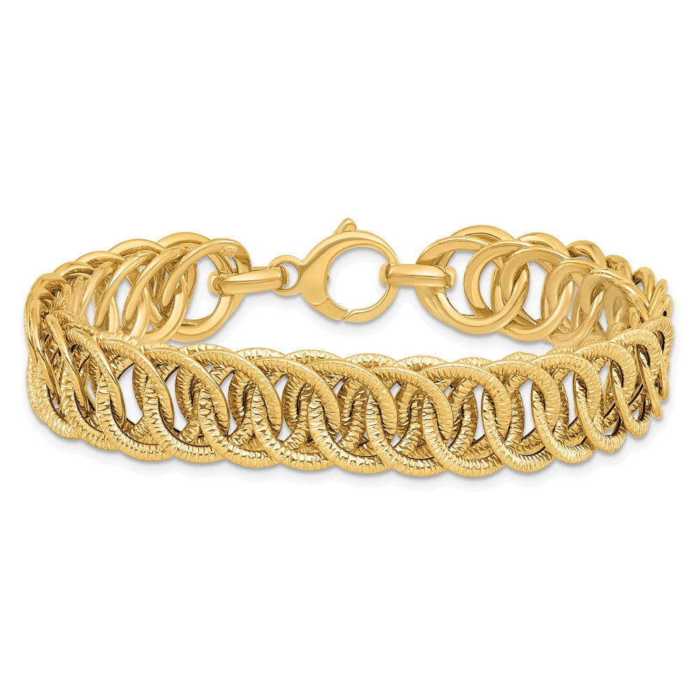 14K Polished Diamond-cut Reversible Bracelet