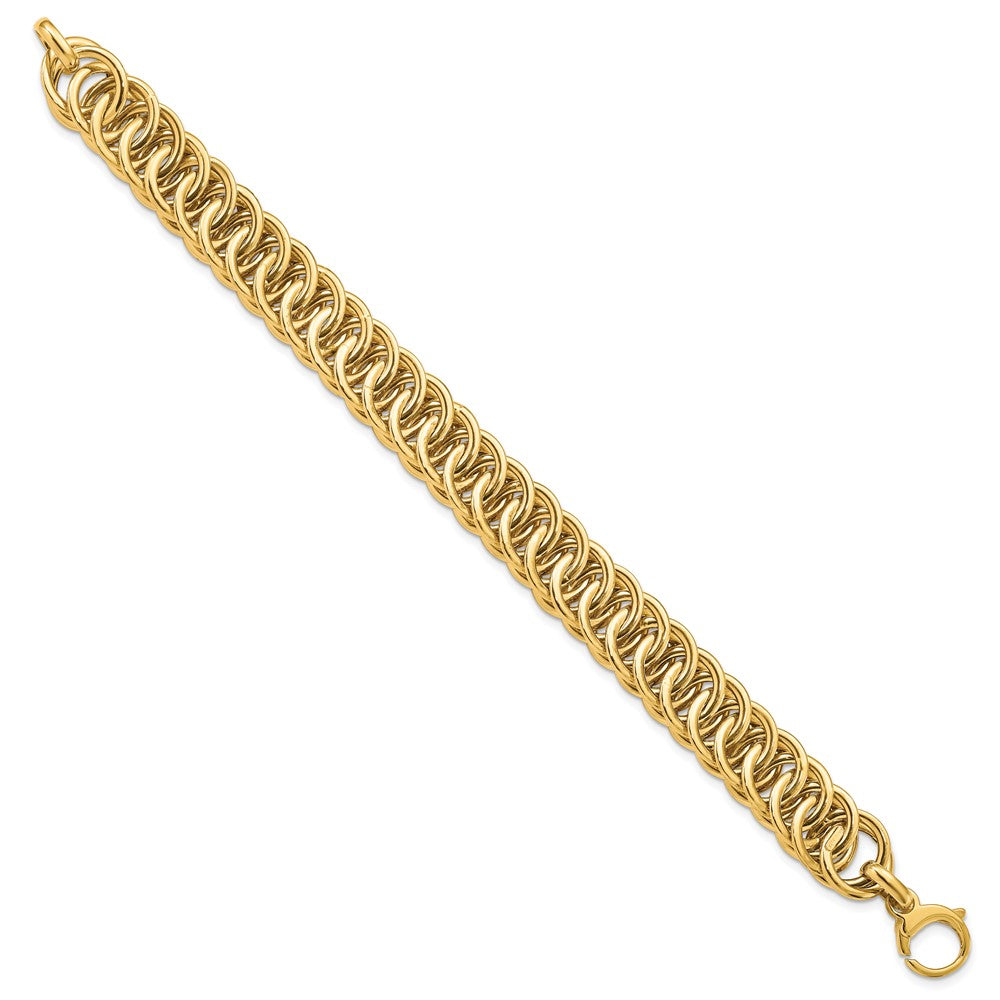14K Polished Diamond-cut Reversible Bracelet